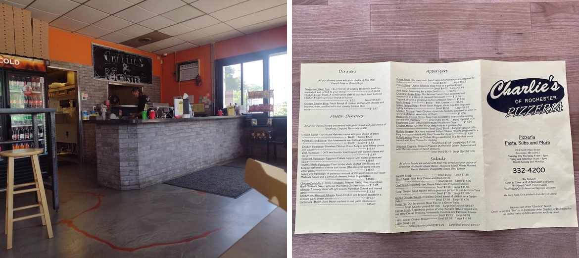 Charlie's of Rochester Menu