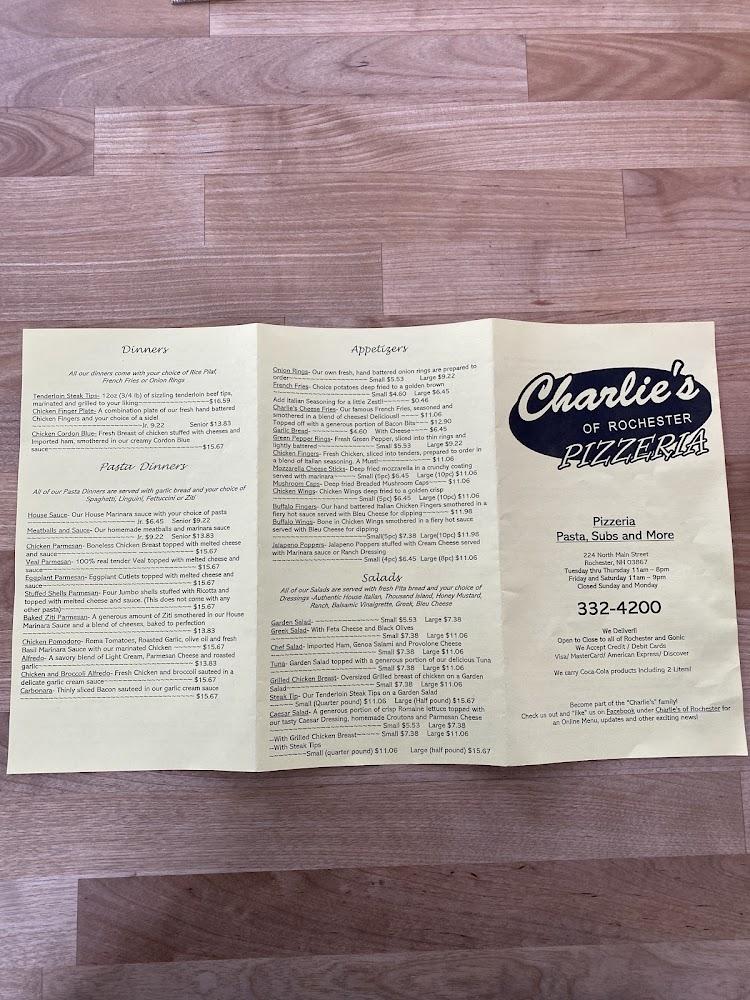 Charlie's of Rochester Menu image 1