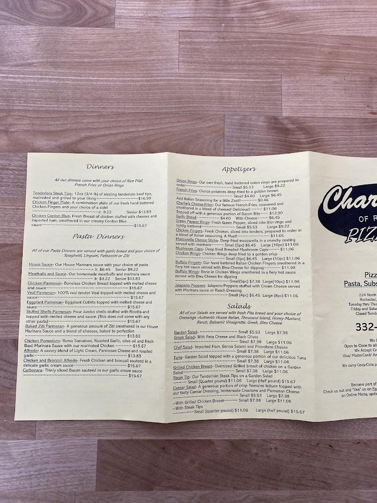 Charlie's of Rochester Menu image 2